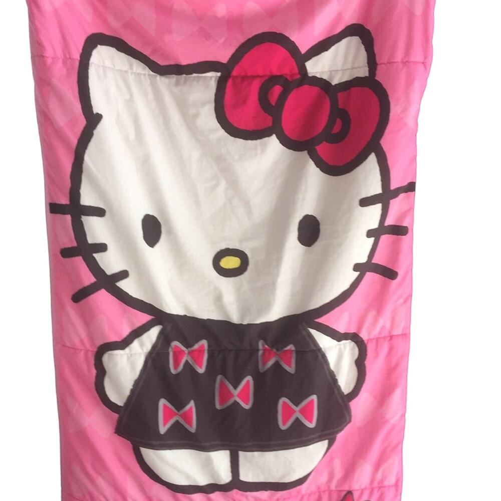 Hello Kitty Sleeping Bag Cozy Zip Up Pink White Multicolor Graphic 53"X29"